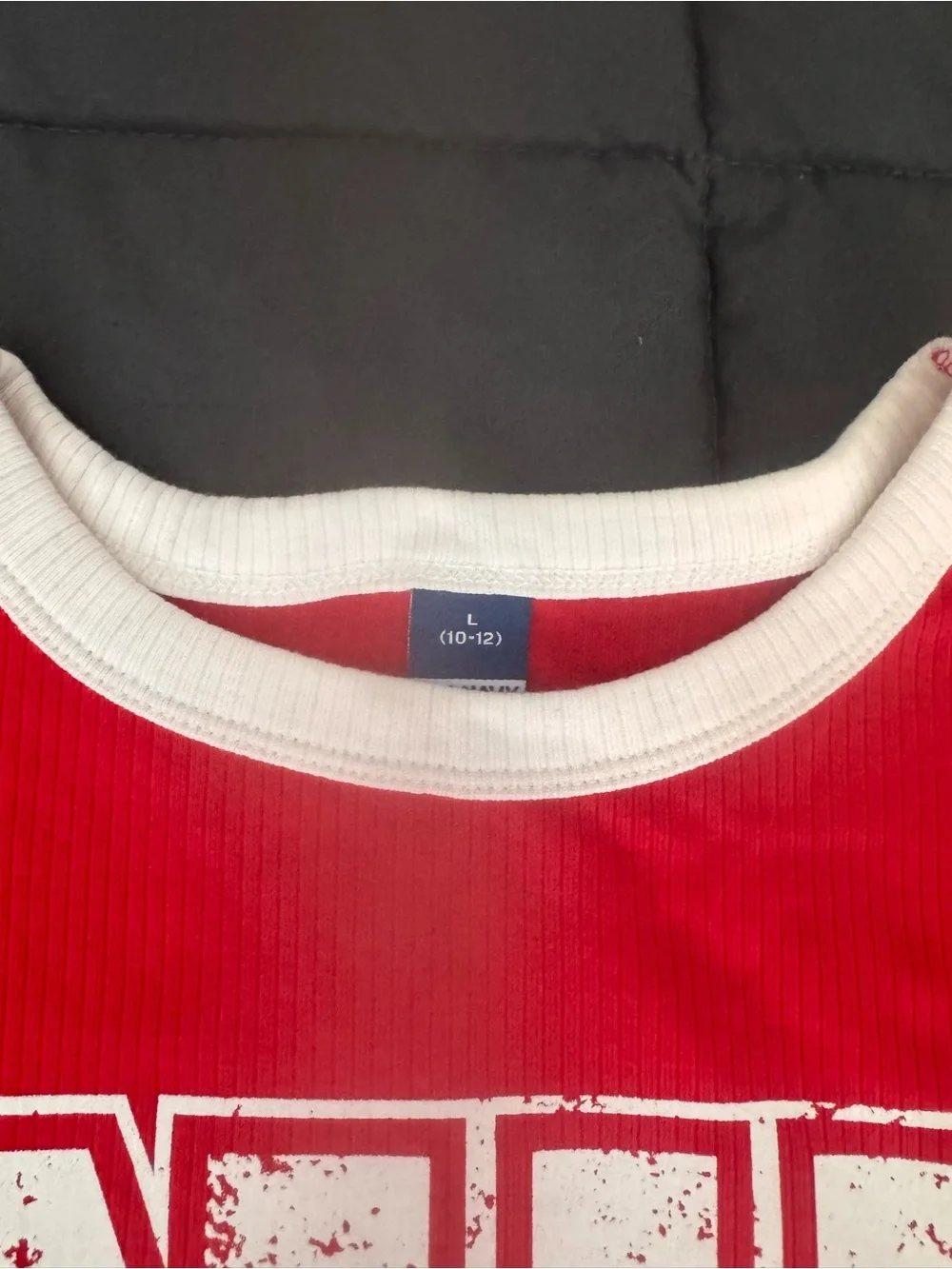 Old Navy Red Ringer Tee with White 'NY' Graphic
